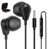 With Wired Volume Noise Compatible with iPhone Reno9 Sense 8 Wish and Other Android Smartphones PS4 Telework Web Conference Gaming Black Earphones,