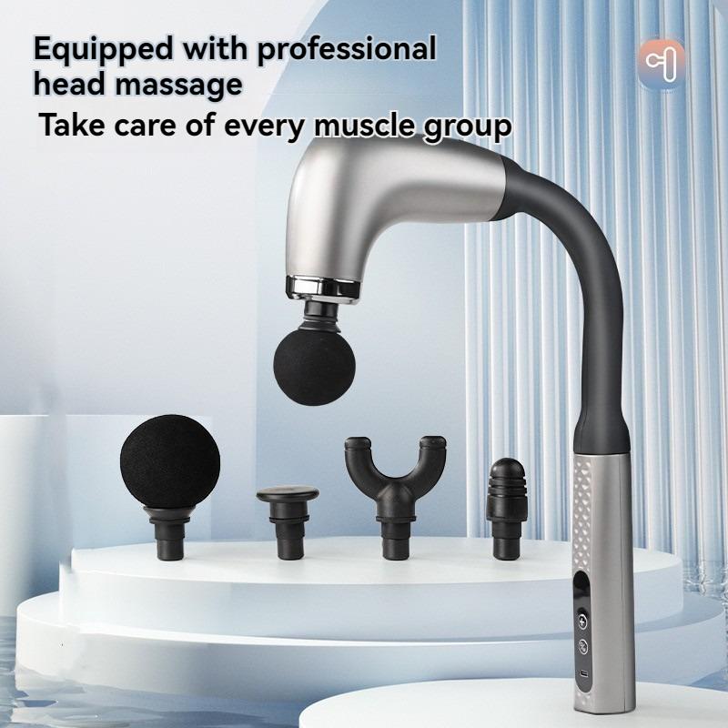 2025 New Smart Curved Hook Fascia Gun Electric Massager Massage Hammer Electric Fascia Gun Home Handheld Hammer Back Artifact