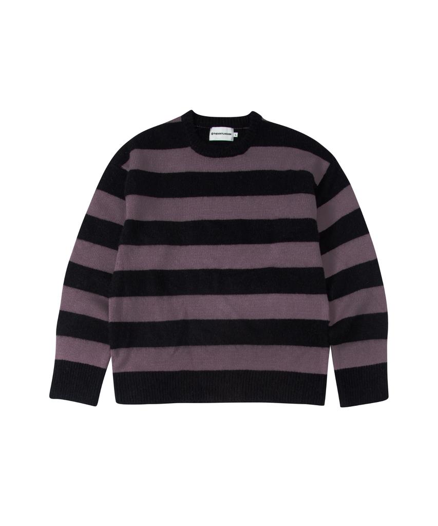 THEVINYLHOUSE Mohair Bold Striped Sweater Purple (Vh2Dfuk603A)