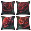 Чехол на подушку Современный диван Квадратная наволочка Домашний декор Роза Цветочный узор