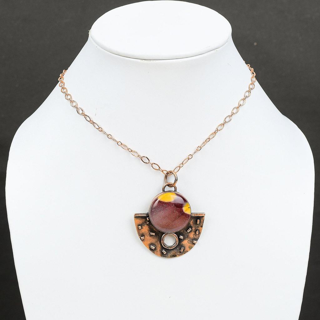 Подвеска из мукаита Медная подвеска Подвеска из драгоценного камня Модные медные украшения Совершенно новая подвеска Украшения из мукаита Подарок для него Украшения ручной работы