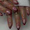 Wine Reds Press On Nail Almond Fake Nail Glossy Stick On Nail Full Cover False Nails Acrylic Stick On Nails for Womens