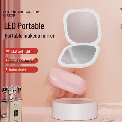 Портативное двустороннее светодиодное зеркало для макияжа с USB-зарядкой и индивидуальным логотипом