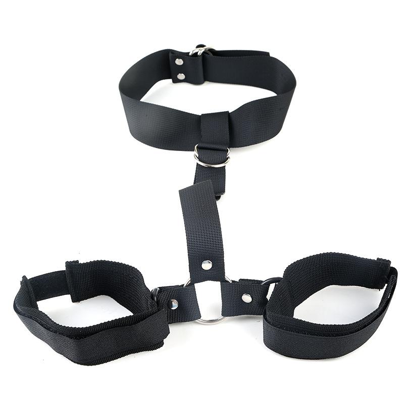 Couples Sex BDSM Flirting Tied Legs Handcuffs Neck Ankle Toys Bondage Restraints Harness Adjustable Open Chastity Adult Games 18