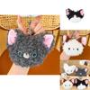 Cute Plush Devon Rex Cat Coin Pouch Keychain Ideal For Earphone And Key Holder