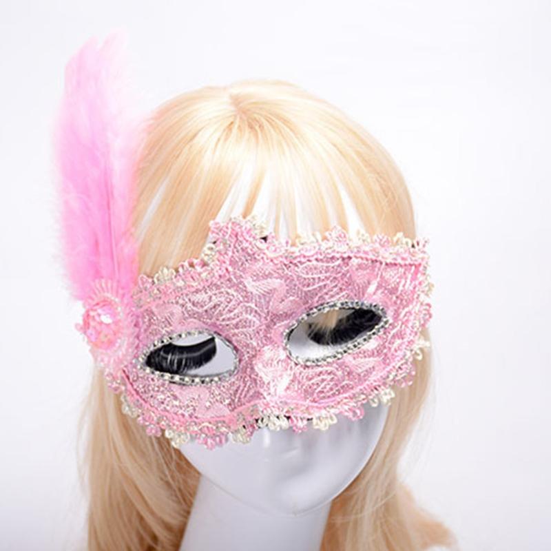 Masquerade Mask Wedding Carnival Party Performance Costumes Sex Lady Lace Mask Venice Feather Sexy Halloween Mask Gift