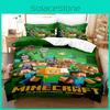 Duvet Minecraft 3d Cover Bedding Set Pillowcase Cartoon Print Double Single