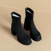 Women's High-heeled Boots Winter British Style Soft Sole Anti-slippery  Versatile Keep Warm Leather Shoes