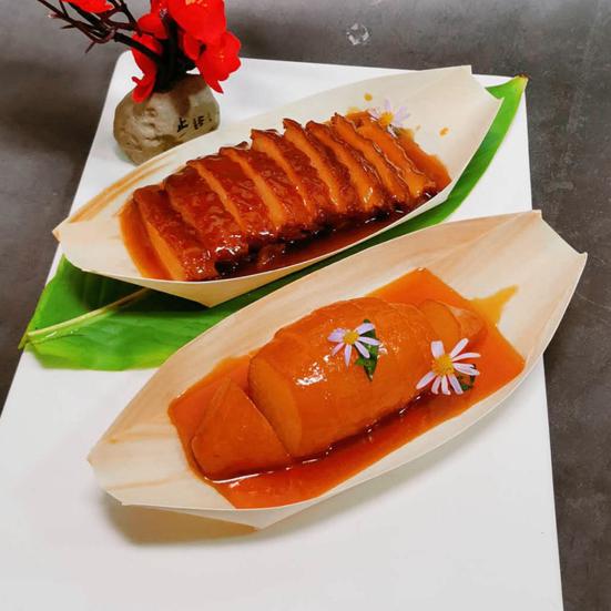 Компактный контейнер для сервировки суши, гладкая посуда из цельного дерева