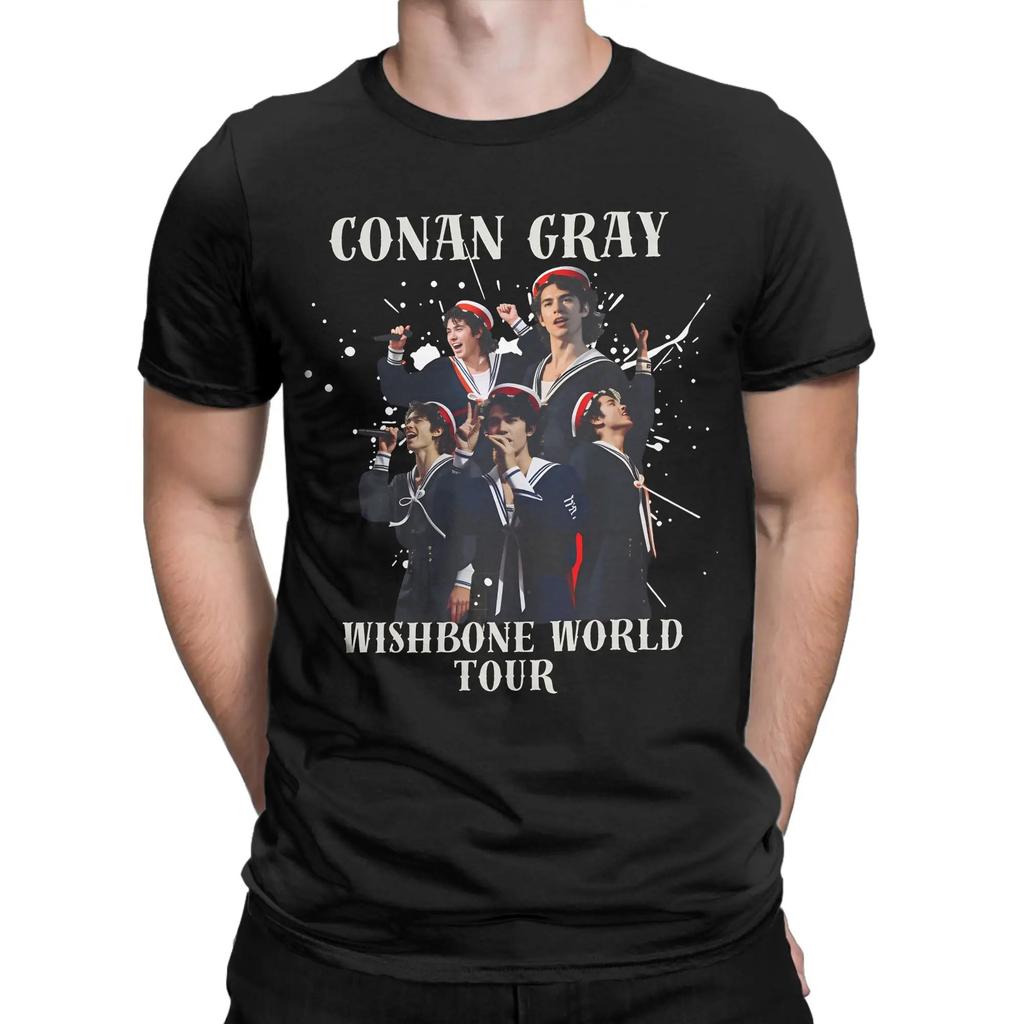 Конан Грей Wishbone World Tour Мужские Женские Футболки Крутые Футболки С Коротким Рукавом С Круглым Вырезом Хлопковые Топы