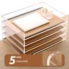 Acrylic Letter Fits A4 Ideal for Home Stationery Stackable for Space Horizontal Wide x Deep x 4cm Set of 4 Case/Document Tray, Size, Office, Desk,