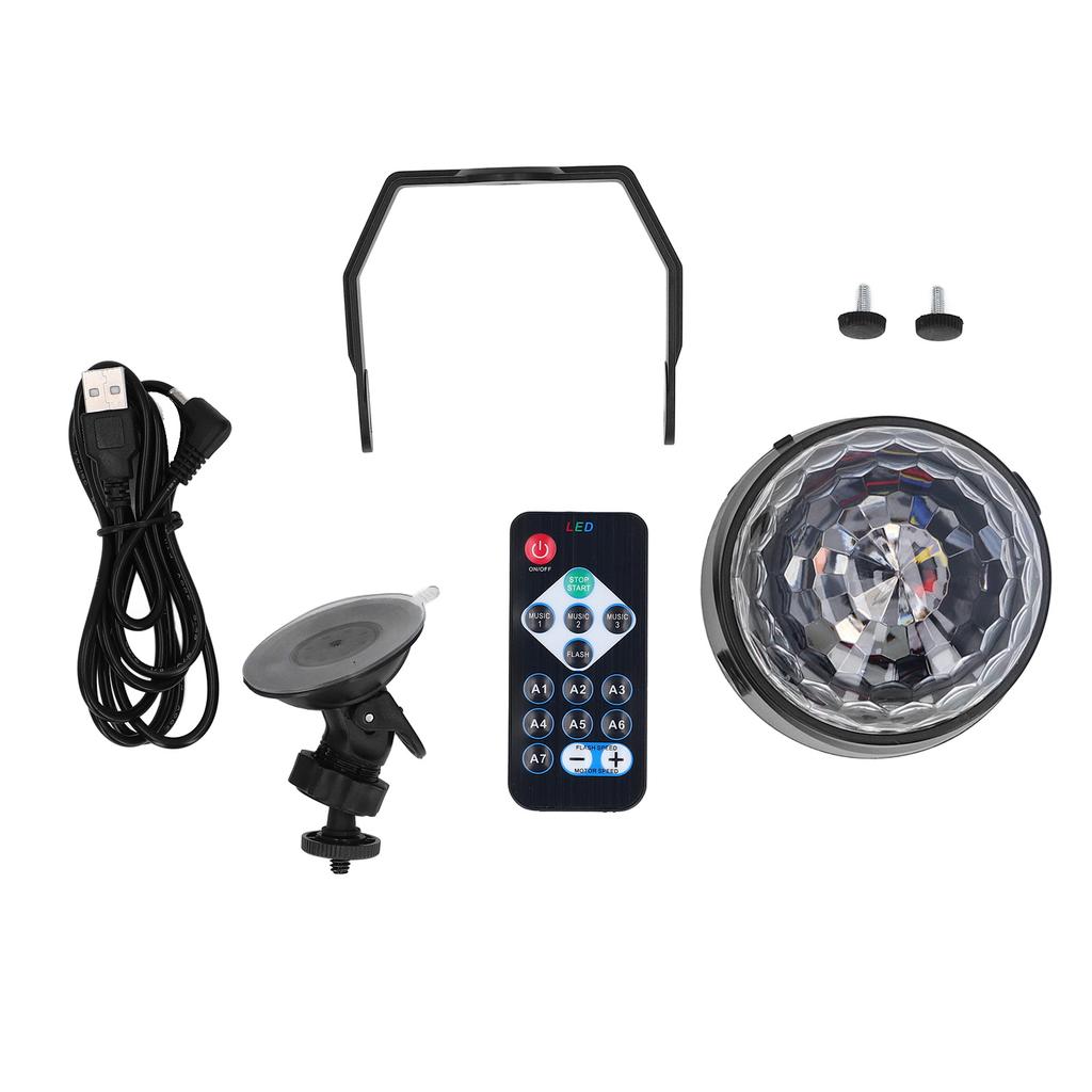 5V Colorful Rotating Stage Light USB 3 Music Activated Modes 7 Colors Voice Control Light Bulb for S