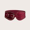 Women's Stylish Suede Rivet Elastic Belt with Adjustable Wide Waist