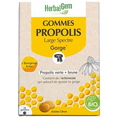 Herbalgem Propolis Large Spectre Gorge Gommes Bio 24 шт.