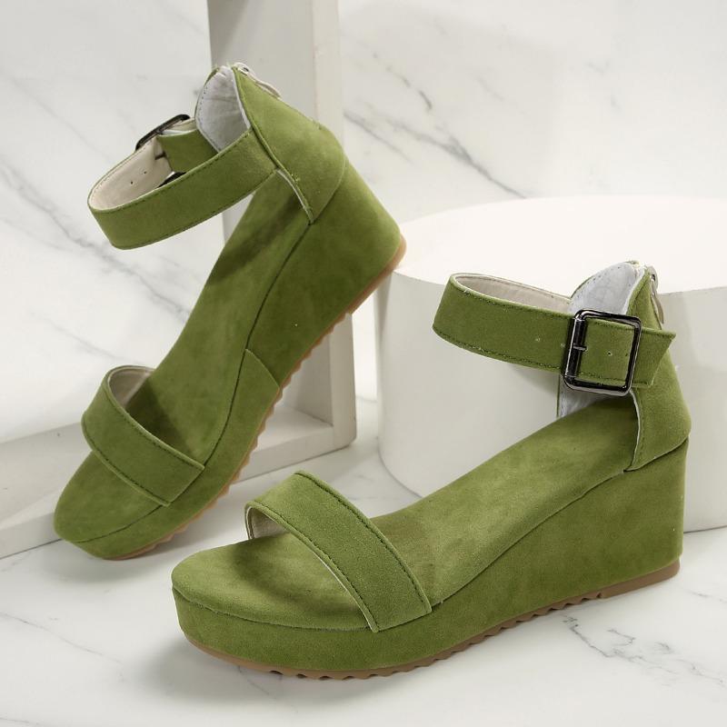 Wedges Platform Sandals Women Summer Buckle Strap Thick Heel Sandalias Woman Non Slip Open Toe Casual Shoes