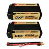 DXF 2-Pack 2S 7.6V 140C 6300mAh HV Hard Case Short LiPo Battery with 5mm Bullets. High-Performance LiPo Battery Ideal for Japanese RC Cars, Trucks,