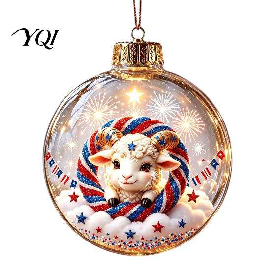 Seasonal Home Accents Glowing Christmas Story Ornament, Light?Up Mini Holiday Scene Hanging Ball with Warm Winter Festival Supplies LED Light, Clear