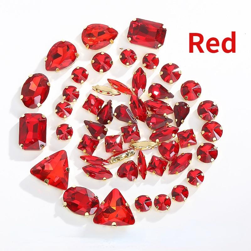 50 шт., пришивные стразы с когтями, хрустальные стразы с плоской задней частью, металлические зубцы, стразы, акриловое стекло, швейные драгоценные камни