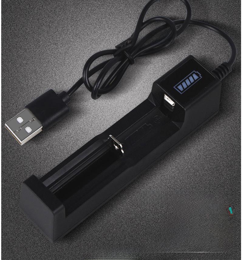 USB Single-Slot Battery Charger for 18650, 16340, 14500, 26650, 18500, 3.7V