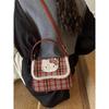 Vintage Hello Kitty Pattern Pu Crossbody Bag With Padded Straps For Men And Women