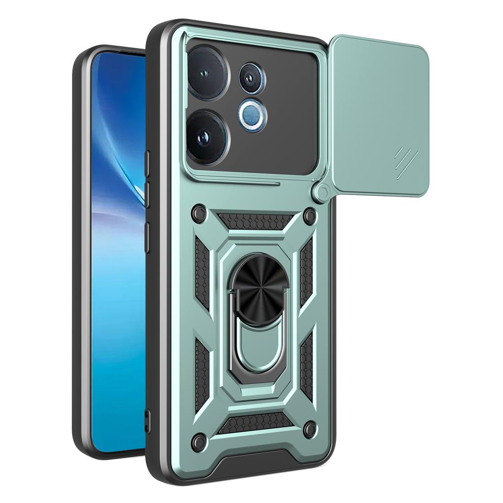 Чехол для vivo V60 5G с крышкой-слайдером для камеры, PC+TPU, подставка, чехол для телефона