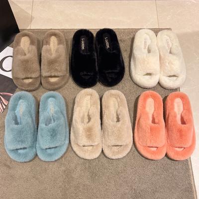 Женские осенне-зимние новые модные шлепанцы на толстой подошве для улицы, на плоской подошве, домашняя обувь