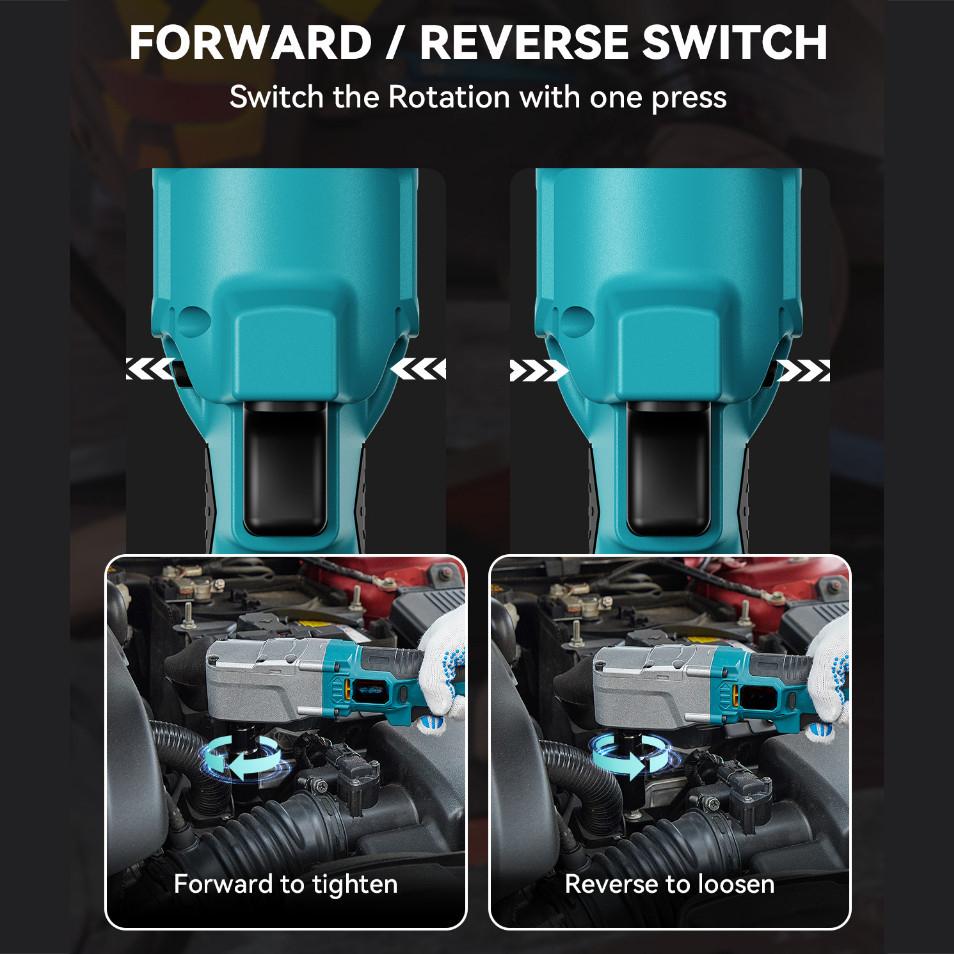 3200 об/мин 1/2" Аккумуляторный угловой ударный гайковерт Бесщеточный Высокий крутящий момент Трещоточный ключ Бытовой ремонт Набор электроинструментов