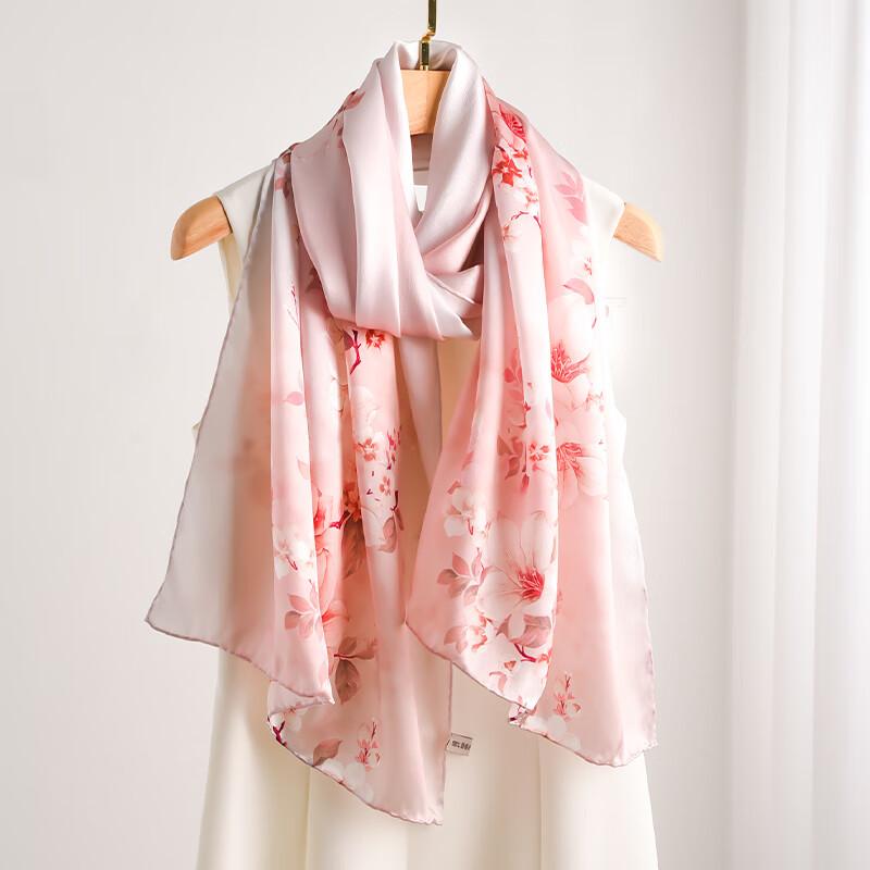 Hangsilu Silk Scarf for Women, Chinese Style Shawl, Mulberry Silk Neck Wrap, Birthday And Holiday Gift for Mom And Elders, High-End Present