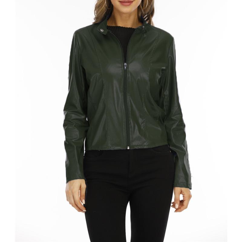 Осенне-зимняя модная кожаная куртка-пиджак женская, городская красота, высококлассный темперамент, с длинным рукавом, женская куртка-пиджак MJ0087