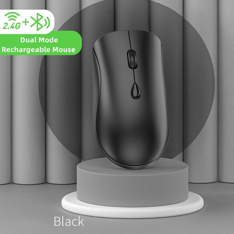 Перезаряжаемая беспроводная мышь Bluetooth с 2,4 ГГц, USB, 1600 точек на дюйм, бесшумная мышь для Ipad, планшета, ноутбука, телефона, ПК, Macbook, игровая мышь