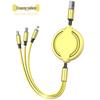 Yuhe Retractable Silicone Fast Charging Cable: One-to-Three for Apple & Huawei with Custom Logo