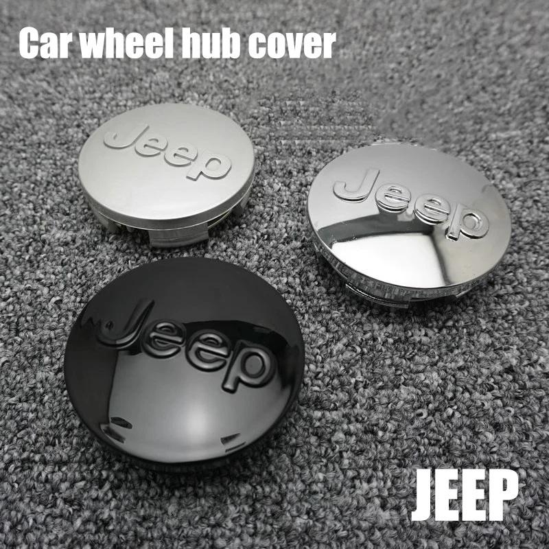 55mm 64mm Auto Wheel Hub Center Cap 4PCS for Jeep Renegade Wrangler JK JL Grand Cherokee Compass Gladiator Tire Rim Cover AMT1