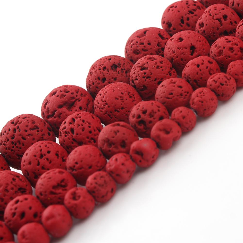 4/6/8/10 мм натуральный красный гематит лавовый камень круглые бусины-разделители свободные бусины для изготовления ювелирных изделий своими руками 15 дюймов