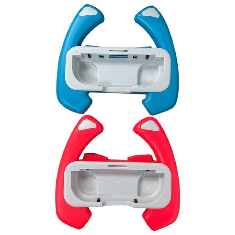 Steering Wheel Controller for Nintendo Switch & Switch OLED, Racing Games Removable Accessories Joy Con Controller Grip for Mario Kart, Pack of 2