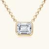 D Color 1CT Emerald Cut Moissanite Necklace For Women 18K Gold Plated 925 Silver Chain Necklace Wedding Party Fine Jewelry GRA