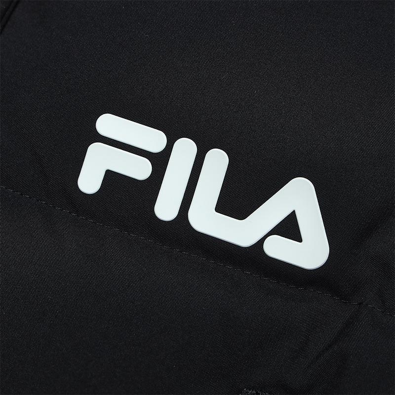 Fila Original Long Down Jacket Solid Color Simple Warm Long Hooded Down Coat Women Outerwear Black F11W449906FBK