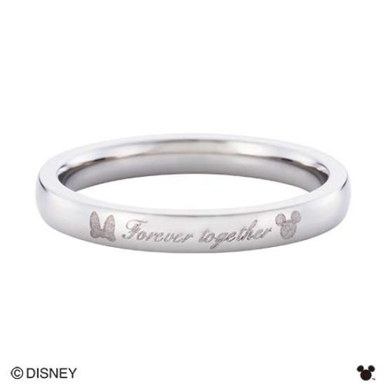 Disney Allergy Surgical Stainless Steel Silver DIST001SV [White Clover] "Mickey & Minnie" Ring, Free, 316L, Ring, TP, Men's (21)