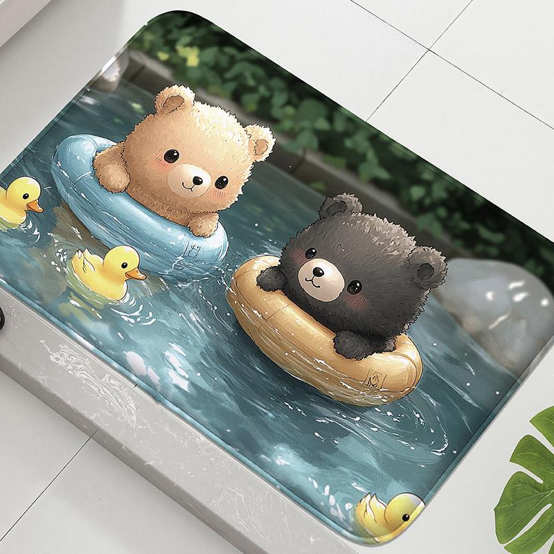 1 шт. коврик для ванной с принтом кои, противоскользящий, для пола, маленький коврик для душевой комнаты, коврик для домашнего декора, придверный коврик, абсорбирующий коврик для ног