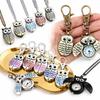 Flip Style Hang Watch Owl Shape Necklace Clock Pocket Watch Keychain  For Unisex Adults Children