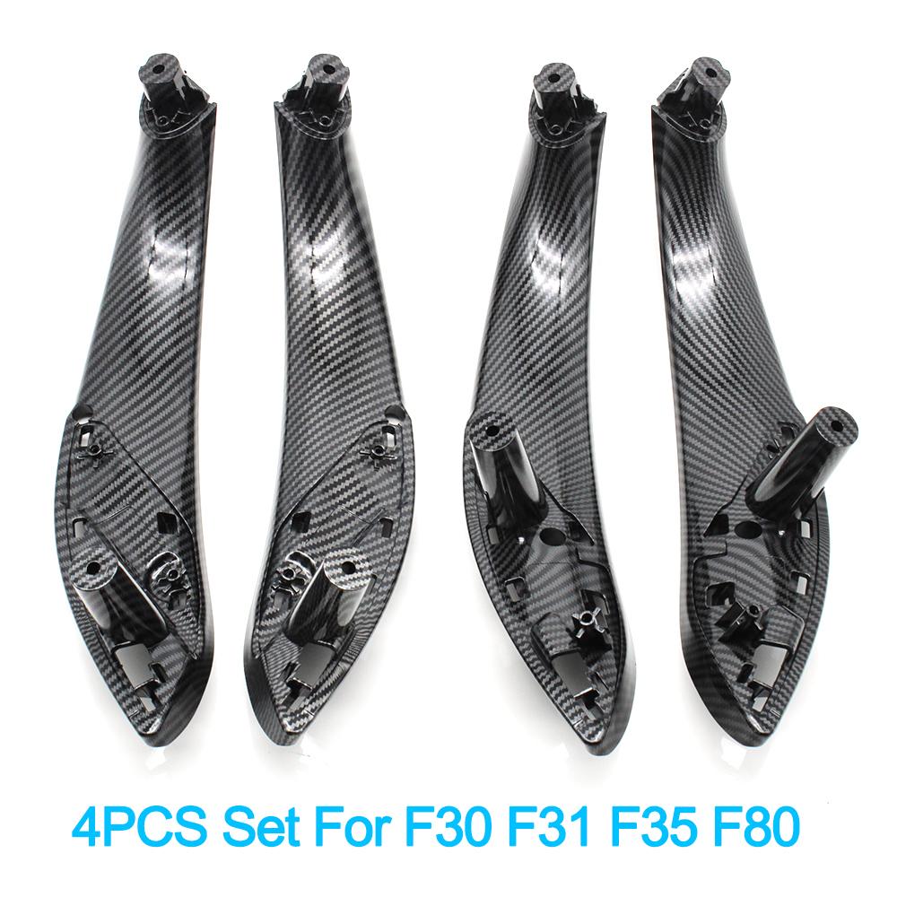 Внутренняя дверная ручка из углеродного волокна с принтом для BMW 3 4 серии F30 F31 F32 F33 F34 F35 F36 F80 F82 F83 318i 320i 328i