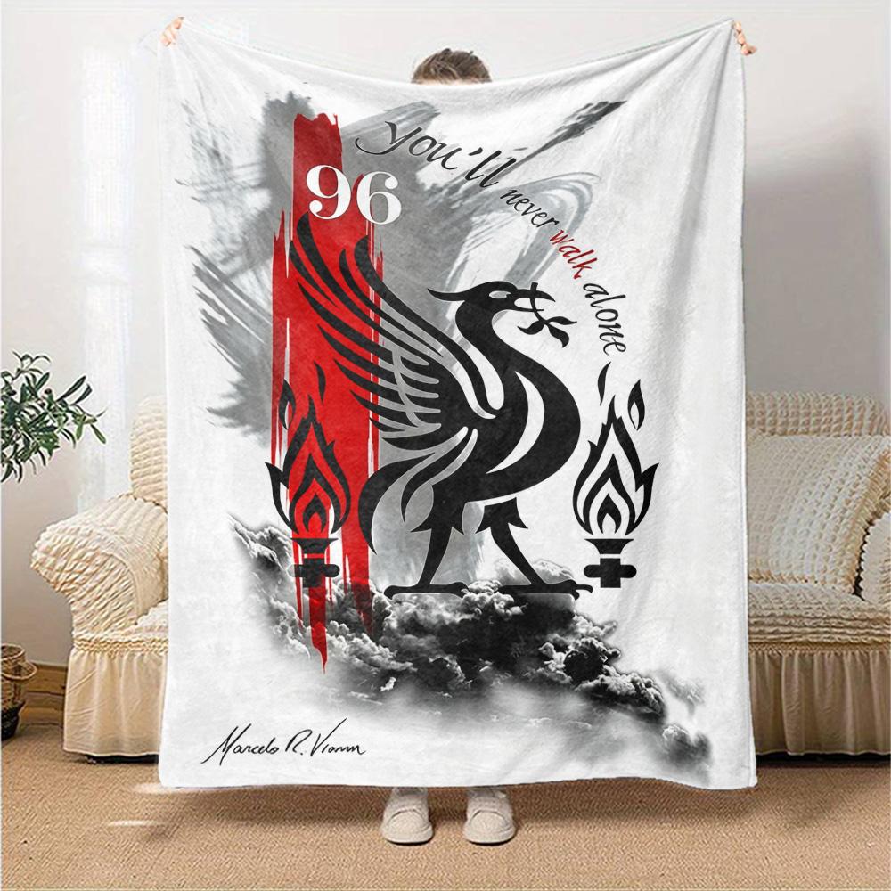 Liverpool Blanket Warmthful Decor Perfect for Office Chair Couch Four Seasons Universal Modern Perfect Gift for Relatives and Friends
