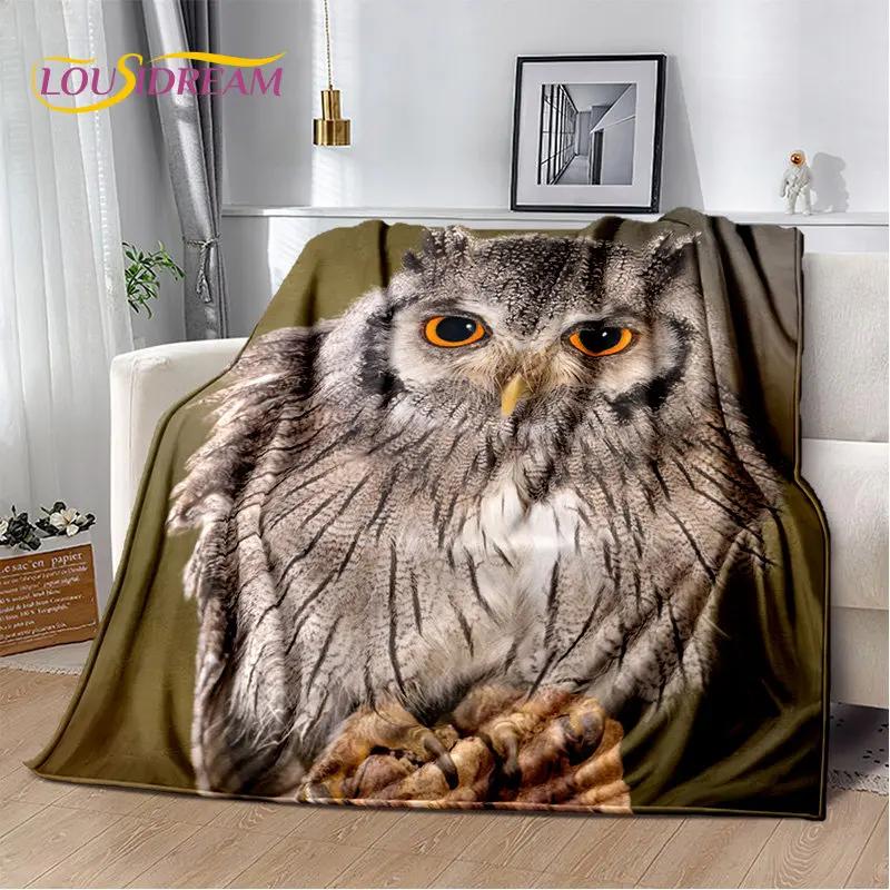 Мягкое плюшевое одеяло с милой совой 3D мультфильмом, фланелевое одеяло для гостиной, спальни, кровати, дивана, чехол для пикника, Bettdecke Kid