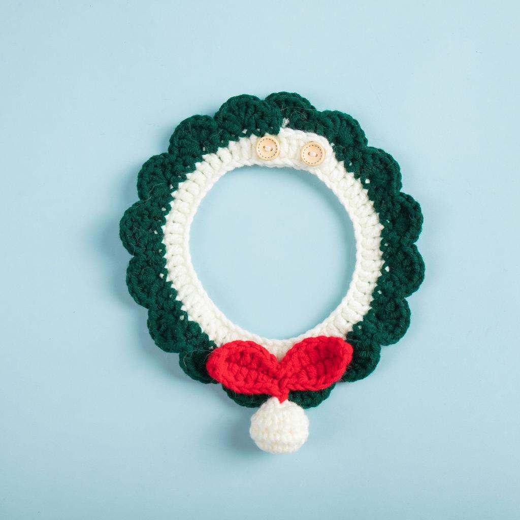 Cat Collar Hand Knitted Yarn Pet Accessories Cat Scarf Dog Scarf Adjustable