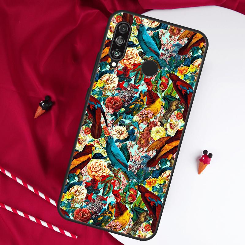 Garden Birds Vintage Tropical FLORAL For Huawei Nova Y61 Y91 Y90 Y70 Y60 Y72 12s 12i 11i 7i 8i 9 10 SE P60 Pro P30 P40 Lite Case