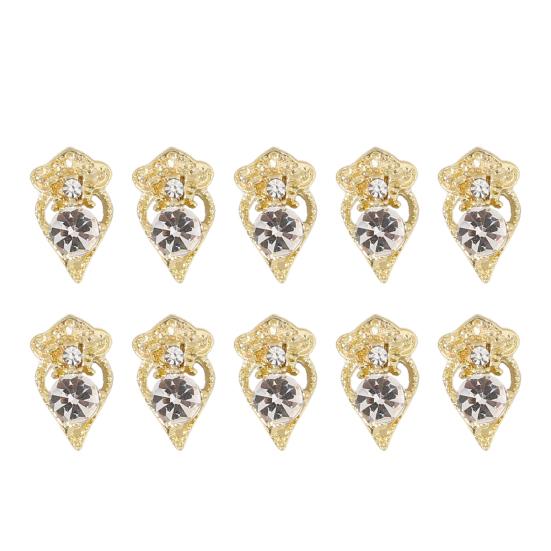 10Pcs Manicure Decor Three-dimensional Shining Stunning Visual Effect DIY Alloy Butterfly Heart Water Drop Garland Nail Charm Nail Salon Supply