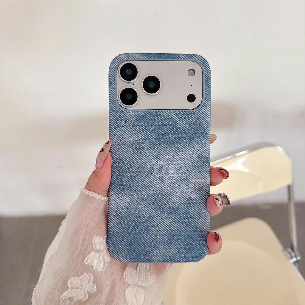 Чехол для iPhone 17 Pro Max из ткани с текстурой денима, подходит для 16 Pro, Жесткий чехол премиум-класса для iPhone 15.