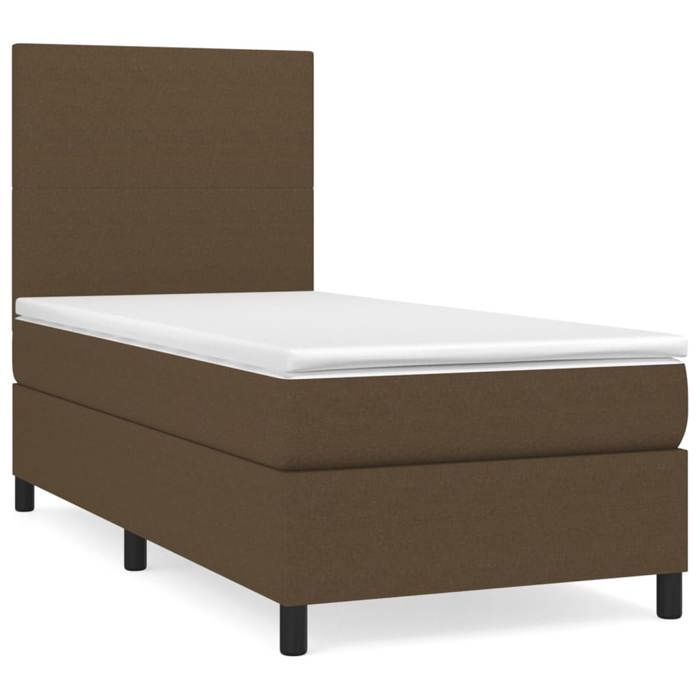 Sommier à lattes avec matelas - Maison Exclusive - Marron foncé - 90x190 cm - Tête de lit réglable