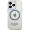Guess Guhmp13Lhtrmb Iphone 13 Pro / 13 6,1 Niebieski/Blue Hard Case Metal Outline Magsafe