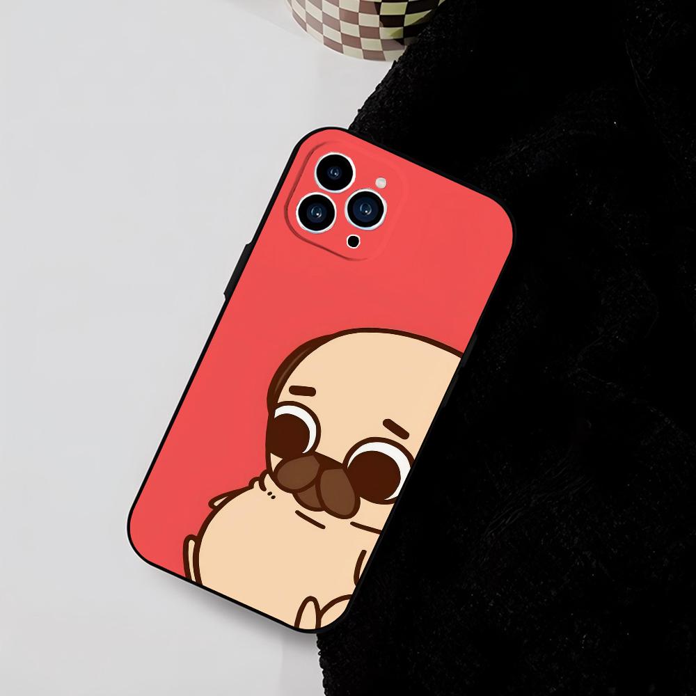 Чехол для телефона P-Puglie Dog Pug силиконовый мягкий для iPhone 16 15 14 13 12 11 Plus Pro Max Plus
