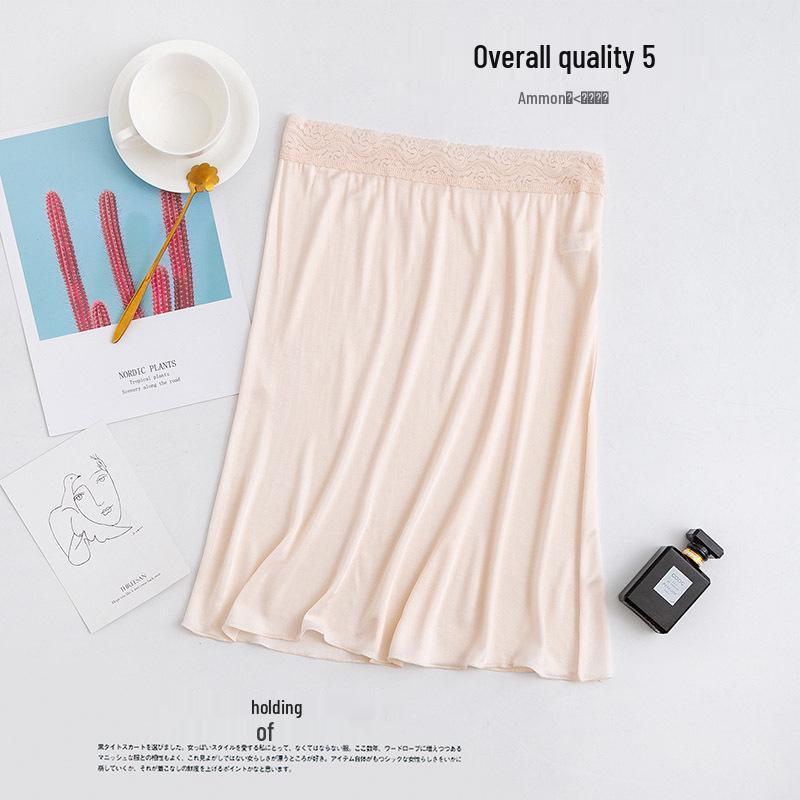 Женская подъюбник-слип ночная сорочка Guolian из тутового шелка с кружевной отделкой (Защита от экспозиции)